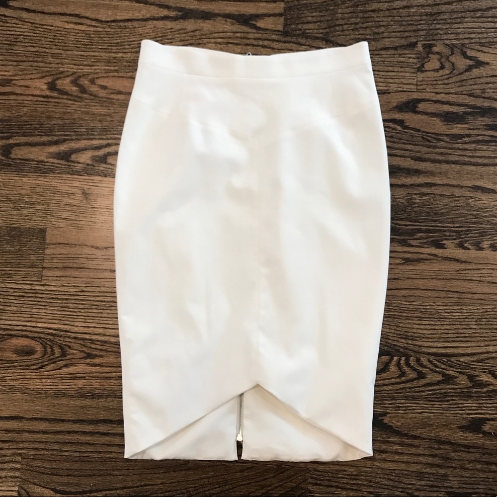 Narciso Rodriguez White Tulip Front Pencil Skirt